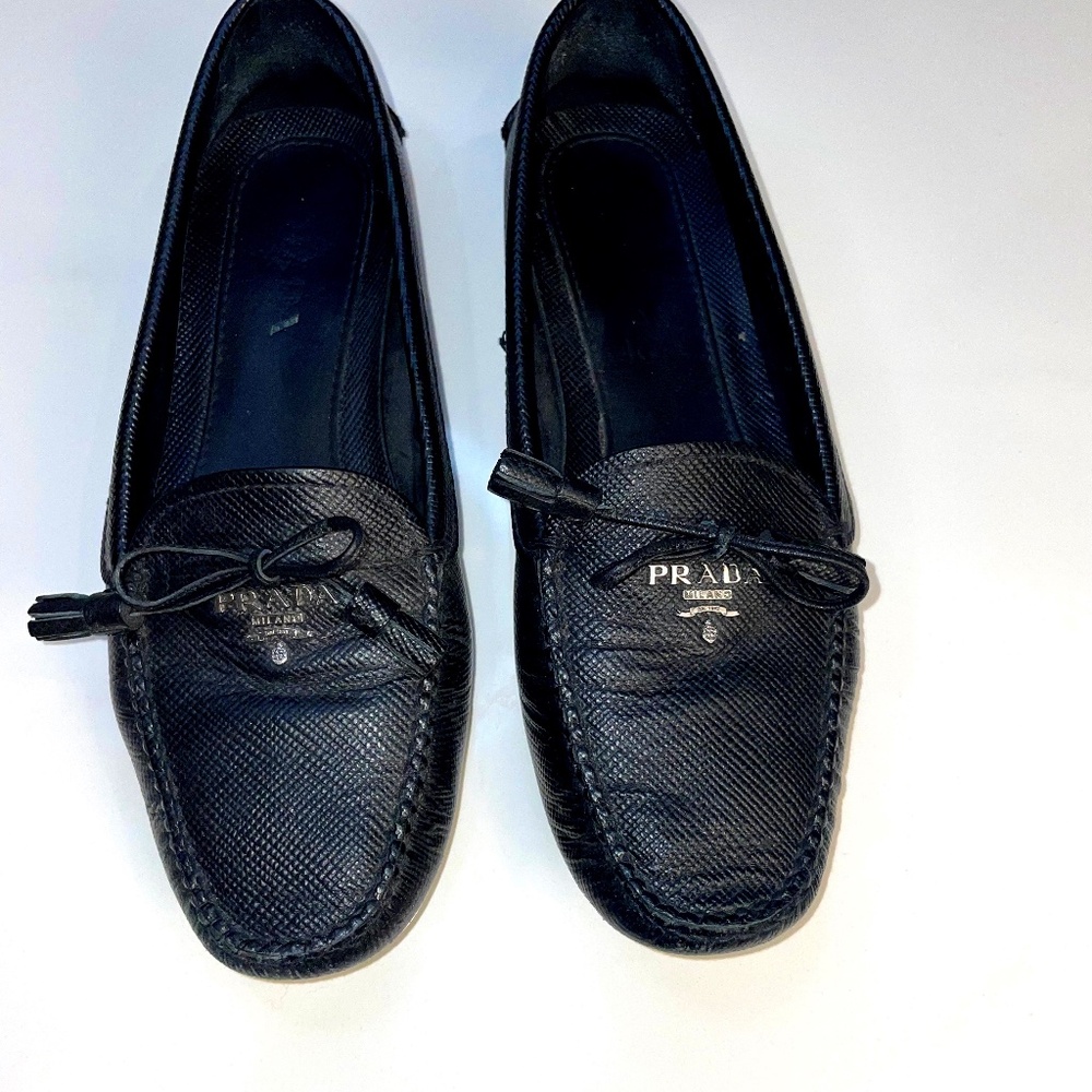 Women’s Black Prada Driving Loafers, Size 6 1/2